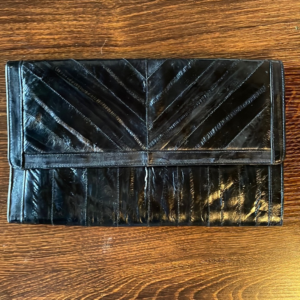 Black Eel Skin Clutch